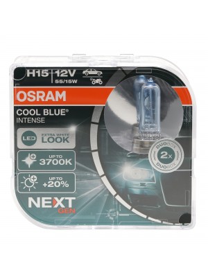 Osram Cool Blue Intense Next Gen Glühlampe H15 PGJ23t-1 12V 55W/15W >3700K Doppelpack